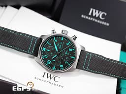 IWC 萬國 Pilot`s Chronograph 41 飛行員 Mercedes-AMG PETRONAS F1 馬石油 IW388108 <font color="#05f0f0">馬石油綠特別版 </font>計時碼錶 星期日期&nbsp;鈦金屬&nbsp;<font color="#ff0000">2024年保卡 台灣公司貨 最新EasX-CHANGE錶帶更換系統</font> 飛行錶 自動上鍊 41mm