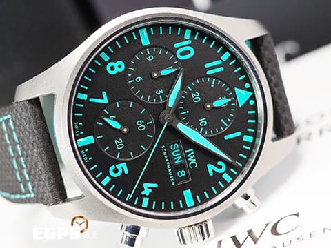 IWC 萬國 Pilot`s Chronograph 41 飛行員 Mercedes-AMG PETRONAS F1 馬石油 IW388108 馬石油綠特別版 計時碼錶 星期日期&nbsp;鈦金屬&nbsp;2024年保卡 台灣公司貨 最新EasX-CHANGE錶帶更換系統 飛行錶 自動上鍊 41mm