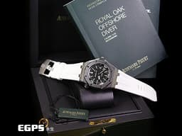 Audemars Piguet 愛彼 AP錶 Royal Oak Offshore Diver 皇家橡樹 離岸型 15710ST.OO.A002CA.01 黑呆 大三針 15710 ST <font color=#FF0000>透背款<font color=#ffff00> 2016年保單 </font></font> 潛水錶 自動上鍊 42mm