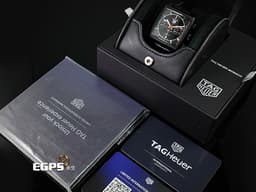 TAG HEUER 豪雅 MONACO 摩納哥系列 CBL2180 鈦金屬材質ＤＬＣ黑色 <font color=#40e0d0>向1970年代珍罕的傳奇Moncao（摩納哥）腕錶全黑款致敬 </font> <font color=#ff0000>2023年保卡</font> 白色Super-LumiNova夜光塗層 計時碼錶 自動上鍊 39mm