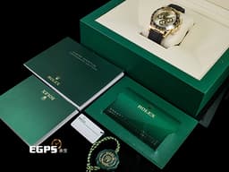 ROLEX 勞力士 Cosmograph Daytona 迪通拿 126518LN 計時碼表 <font color=#f5dea8>18K黃金材質 金色面盤</font>搭配<font color=#4F4F4F>黑色計時圈</font> 陶瓷錶圈 <font color=#FF0000>最新4131機芯 快調延展錶扣 2025年保卡</font> 126518 LN 賽車錶 自動上鍊 40mm