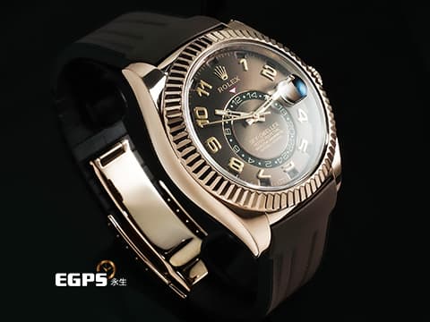 ROLEX 勞力士 Sky-Dweller 天行者 326135 年曆錶 沙羅系統 玫瑰金  巧克力面盤   絕版稀少的阿拉伯數字時標 2016年保卡  自動上鍊 42mm