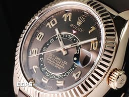 ROLEX 勞力士 Sky-Dweller 天行者 326135 年曆錶 沙羅系統 玫瑰金 <font color=#A23400> 巧克力面盤 </font> <font color=#FF0000> 絕版稀少的阿拉伯數字時標 2016年保卡 </font> 自動上鍊 42mm