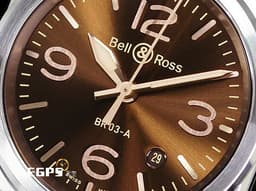 Bell & Ross 柏萊士 Instrument系列 BR03-A Golden Heritage <font color=#D2691E>棕色太陽紋面盤</font> BR03A-GH-ST/SCA 大三針 不鏽鋼 <font color=#FF0000>2024年保單</font> 自動上鍊 41mm