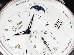 GLASHUTTE ORIGINAL 格拉蘇蒂 Pano PanoMaticLunar 1-90-02-42-32-05 不鏽鋼材質 <font color=#ffff00>偏心月相 德式經典大日期窗 透明底蓋 雙鵝頸</font> <font color=#FF0000> 2023保單 商務菁英，低調穩重的選擇 </font> 自動上鍊 40mm