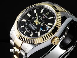 ROLEX 勞力士 Sky-Dweller 336933 蠔式 天行者 <font color=#f5dea8>18K黃金 半金款 最新9002機芯</font> 兩地時間 年曆錶 沙羅系統 經典三角坑紋錶圈 <font color=#FF0000>2024年保卡 蠔式（Oyster）三節錶帶</font> 自動上鍊 42mm