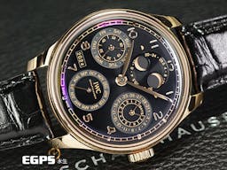 IWC 萬國 Portugieser Perpetual Calendar 葡萄牙 IW503702 <font color=#4F4F4F>曜石黑面盤</font> 最新<font color=#f3baa1>18K Armor Gold材質錶殼</font> 萬年曆 月相盈虧 七日鍊 <font color=#FF0000>2024年6月保卡</font> 自動上鍊 44.2mm