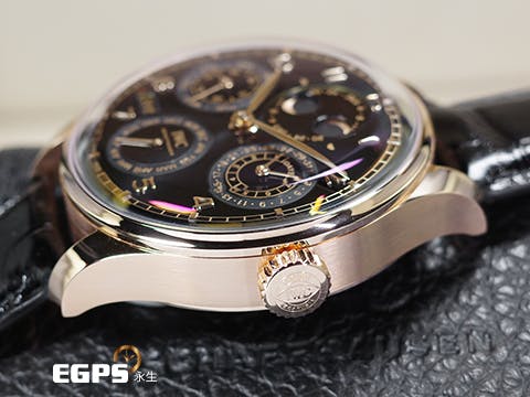 IWC 萬國 Portugieser Perpetual Calendar 葡萄牙 IW503702 18K Armor Gold材質錶殼 萬年曆 月相盈虧 七日鍊 曜石黑面盤&nbsp;2024年保卡 台灣公司貨 僅試戴極新品&nbsp;自動上鍊 44.2mm