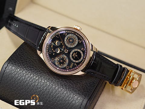 IWC 萬國 Portugieser Perpetual Calendar 葡萄牙 IW503702 曜石黑面盤 最新18K Armor Gold材質錶殼 萬年曆 月相盈虧 七日鍊 2024年6月保卡 自動上鍊 44.2mm