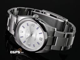 ROLEX 勞力士 Oyster Perpetual Air-King 114200 蠔式恆動 空中霸王 <font color=#49bcd7>藍色柱狀時標</font> 自動上鏈 34mm