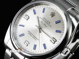 ROLEX 勞力士 Oyster Perpetual Air-King 114200 蠔式恆動 空中霸王 <font color=#49bcd7>藍色柱狀時標</font> 自動上鏈 34mm