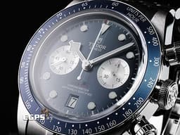 TUDOR 帝舵 Heritage Black Bay Chrono 碧灣 79360B-0002 計時碼錶 <font color=#0080FF>最新款「帝舵藍」錶面、錶圈 </font> 79360 B 不鏽鋼 <font color=#FF0000>專賣店限定款 2024年保卡 最新款五節錶帶搭配快速調節「T-fit」折疊扣</font> 自動上鍊 41mm