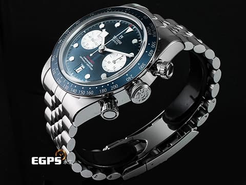 全台最新第1隻TUDOR 帝舵 Heritage Black Bay Chrono 碧灣 M79360b-0002 計時碼錶 全台唯一獨家 最新話題錶款 「帝舵藍」錶面、錶圈  79360  2024年8月保卡 專賣店限定款 搭配最新快速調節「T-fit」折疊扣 自動上鍊 41mm