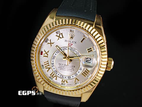 ROLEX 勞力士 Sky-Dweller 326138 天行者 沙羅裝置 年曆錶 18K黃金材質  絕版羅馬數字面盤   相當少量的原廠深綠色錶盒&nbsp;2018年保卡&nbsp;自動上鏈  42mm