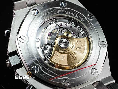 Audemars Piguet 愛彼 AP錶 Royal Oak Offshore 26470ST 皇家橡樹離岸型 灰熊 原廠絕版灰色鱷魚背棘錶帶  ROO 計時碼錶 精鑲鑽石錶圈、漫天星面盤、錶耳 自動上鏈 42mm