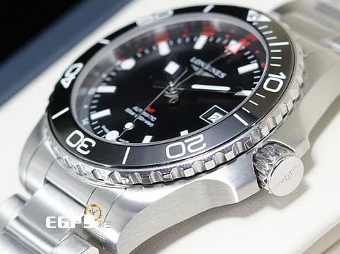 LONGINES 浪琴 HYDROCONQUEST GMT 康卡斯 深海征服者 L37904566 兩地時間 浪鬼 黑色陶瓷錶圈 黑色面盤 黑水鬼 不鏽鋼 最新款浪鬼 2024年保單 潛水錶 自動上鍊 41mm