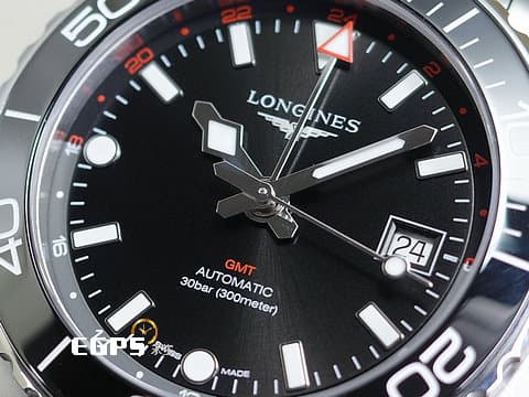LONGINES 浪琴 HYDROCONQUEST GMT 康卡斯 深海征服者 L37904566 兩地時間 浪鬼 黑色陶瓷錶圈 黑色面盤 黑水鬼 不鏽鋼 最新款浪鬼 2024年保單 潛水錶 自動上鍊 41mm