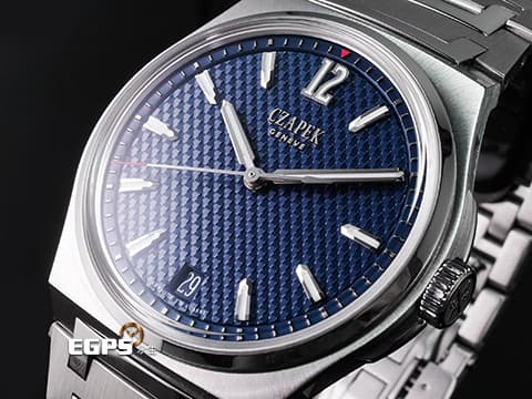 Czapek &amp; Cie Antarctique Passage de Drake Deep Blue 1530-II-RT-P/S 不鏽鋼材質  梯形圖案深藍色面盤 對稱美學    獨立製錶 獨立自製機芯 SXH5 鉑金自動盤 7座錶橋 2024年保單 自動上鍊 40.5mm