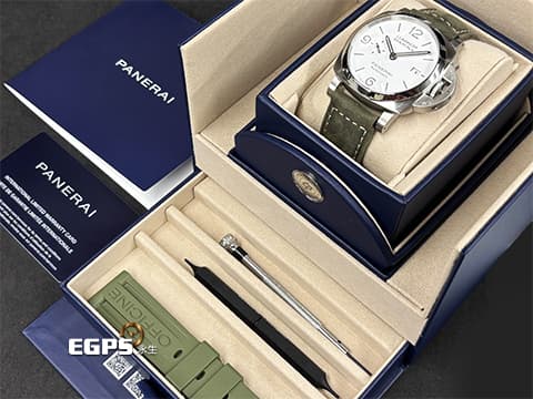 PANERAI 沛納海 Luminor Marina PAM01314 不鏽鋼材質 PAM1314 白色經典三明治面盤、銀雪灰夜光指針、時標  送你1314，愛你一生一世，男生女生皆合適  2024年單新式保卡  自動上鍊 44mm