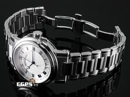 BREGUET 寶璣 Marine Big Date 5817 航海系列 航海家 5817ST/12/SM0 <font color="#dbdbdb">銀白色雕紋面盤</font>&nbsp;<font color="#023cc5">藍鋼寶璣式指針、羅馬數字時標</font> 大日期窗 不鏽鋼<font color="#70cce1">&nbsp;</font><font color="#ff0000">2023年已送原廠保養</font> 自動上鍊 潛水錶 39mm