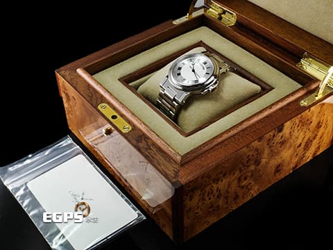 BREGUET 寶璣 Marine Big Date 5817 航海系列 航海家 5817ST/12/SM0 銀白色雕紋面盤&nbsp;藍鋼寶璣式指針、羅馬數字時標 大日期窗 不鏽鋼&nbsp;2023年已送原廠保養 自動上鍊 潛水錶 39mm