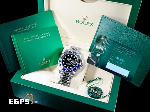 ROLEX 勞力士 GMT-Master II 格林威治型 126710 BLNR 蝙蝠俠 Batman 藍黑框 126710BLNR 兩地時間 2024年保卡 紀念型（Jubilee）五銖錶帶 自動上鍊 40mm