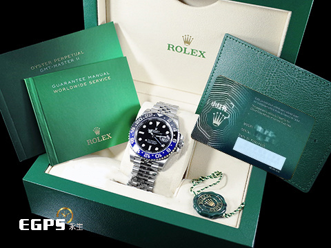 ROLEX 勞力士 GMT-Master II 格林威治型 126710 BLNR <font color=#4169e1>蝙蝠俠 Batman 藍黑框</font> 126710BLNR 兩地時間 <font color=#FF0000>2024年保卡 紀念型（Jubilee）五銖錶帶</font> 自動上鍊 40mm