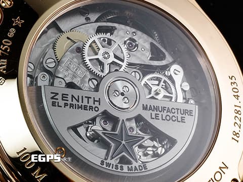 ZENITH 真力時 El Primero 系列 18.2281.4035/98.C713 18K玫瑰金材質 2020年保卡 台灣公司貨 錶友蒐藏未使用品 限量150支 新錶參考訂價：2,250,850元 陀飛輪 鏤空面盤  自動上鍊 45mm