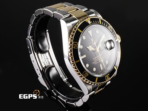 ROLEX 勞力士 SUBMARINER 16613LN 潛航者 黑水鬼 16613 黃K金半金款 潛水錶 台灣公司貨 自動上鍊 40mm