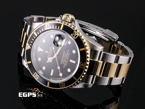 ROLEX 勞力士 SUBMARINER 16613LN 潛航者 黑水鬼 16613 黃K金半金款 潛水錶 台灣公司貨 自動上鍊 40mm