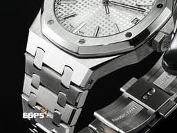 Audemars Piguet 愛彼 AP Royal Oak 皇家橡樹 15510ST.OO.1320ST.08 不鏽鋼材質 鍊帶款 <font color="#FF0000"> 2025年保卡 已貼膜&nbsp;</font><font color="#05f0f0">經典銀白色格紋面盤&nbsp;AP字樣自動盤</font>&nbsp;自動上鍊 41mm
