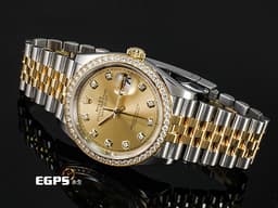 ROLEX 勞力士 DATEJUST 蠔式日誌型 126283 半金款 126283RBR <font color=#FF0000>2024年保單 紀念型 五珠鏈帶</font> <font color=#ffff00>超夯香檳色面盤 原廠鑲鑽錶圈 原廠鑲鑽時標 </font> 自動上鍊 36mm