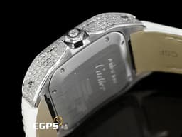 CARTIER 卡地亞 Santos 100 山度士 中型款 精鑲鑽石 <font color="#FF0000">錶殼、錶腹、錶冠，精鑲嵌滿滿高等級天然美鑽 、滿天星鑽石面盤</font> 自動上鍊 36mm