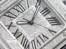 CARTIER 卡地亞 Santos 100 山度士 中型款 精鑲鑽石 <font color="#FF0000">錶殼、錶腹、錶冠，精鑲嵌滿滿高等級天然美鑽 、滿天星鑽石面盤</font> 自動上鍊 36mm