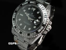 ROLEX 勞力士 GMT-Master II 116710LN 格林威治型 116710 LN 兩地時區 <font color=#FF0000> 精鑲黑寶石鑽框，讓您花少少的錢，卻有著完全不同的感覺，價值感值上百萬等級！！</font> 自動上鍊 40mm