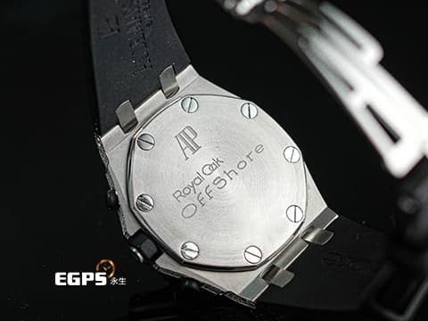Audemars Piuget 愛彼 AP錶 Royal Oak Offshore 皇家橡樹離岸型 不鏽鋼材質  精鑲鑽石滿天星面盤、錶圈、錶殼 三眼計時貝母面盤 自動上鍊 計時碼表 42mm