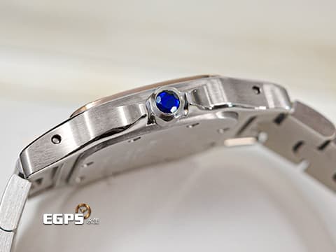 Cartier 卡地亞 Santos Galbee SM 山度士 W20103C4 珍珠貝母面盤&nbsp;小型&nbsp;玫瑰金 半金款&nbsp;經典 亞洲限定款 石英機芯 24x24mm