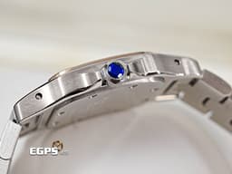 Cartier 卡地亞 Santos Galbee SM 山度士 W20103C4 <font color="#a6dbe8">珍珠貝母面盤</font>&nbsp;小型&nbsp;<font color="#f99d53">玫瑰金 半金款</font>&nbsp;經典 <font color="#ff0000">亞洲限定款</font> 石英機芯 24x24mm