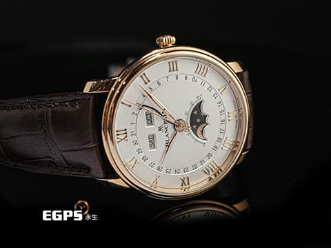 BLANCPAIN 寶鉑 Villeret 系列 Quantième Complet 6654-3642-55B 玫瑰金 全日曆、月相盈虧 經典白色奶油面盤 自動上鍊 40mm