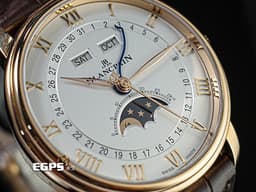 BLANCPAIN 寶鉑 Villeret 系列 Quantième Complet 6654-3642-55B 玫瑰金 <font color=#Ffff00>全日曆、月相盈虧</font> <font color=#F2E6E6>經典白色奶油面盤</font> 自動上鍊 40mm