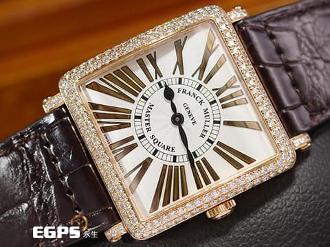 Franck Muller 法蘭穆勒 FM錶 Master Square系列 6002M 玫瑰金 經典羅馬數字時標 方形 6002 M QZ 精鑲鑽框 石英腕錶 32mm