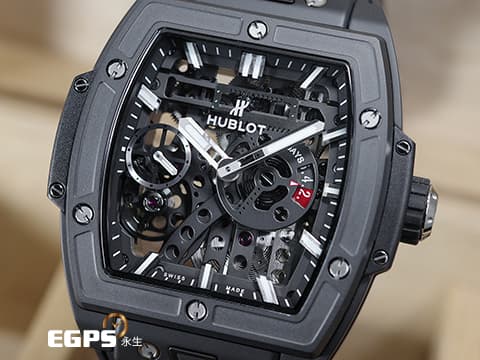 Hublot 宇舶 Spirit of Big Bang 大爆炸 靈魂系列 MECA-10 Black Magic 黑色魔力 十日鍊 614.CI.1170.RX 黑陶瓷 鏤空面盤 動能顯示 2026年電子保單 新錶訂價：924,000元&nbsp;手動上鍊 45mm