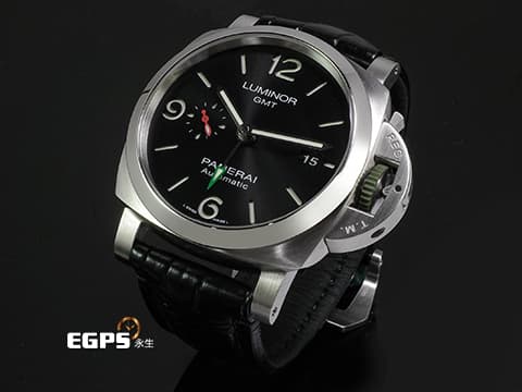 PANERAI 沛納海 Luminor GMT PAM1971 PAM01971 三日鍊 兩地時間 小秒針 不鏽鋼材質 慶祝阿聯酋成立50周年 紀念限定款 限量200支 黑色放射紋面盤  2022年保卡 自由搭配原廠四色錶帶  自動上鍊 44mm