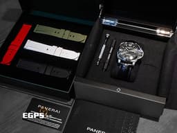 PANERAI 沛納海 Luminor GMT PAM1971 PAM01971 三日鍊 兩地時間 小秒針 不鏽鋼材質 <font color=#4cc844>慶祝阿聯酋成立50周年 紀念限定款 限量200支</font> <font color=#FFFF00>黑色放射紋面盤</font> <font color="#FF0000"> 2022年保卡 自由搭配原廠四色錶帶 </font> 自動上鍊 44mm