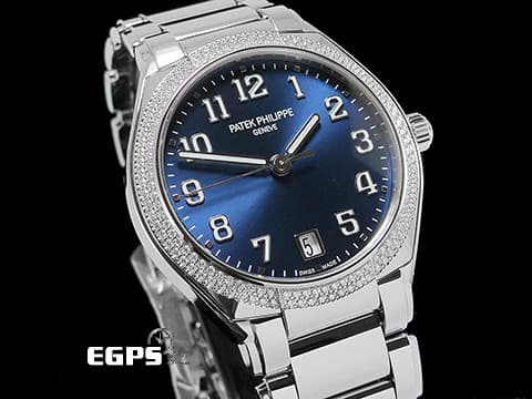PATEK PHILIPPE 百達翡麗 PP錶 Twenty~4 7300/1200A-001  藍色日輝紋面盤 不鏽鋼材質  新式摺疊帶扣 2025年保單 原鑲鑽錶 自動上鍊 36mm