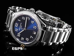 PATEK PHILIPPE 百達翡麗 PP錶 Twenty~4 7300/1200A-001  <font color=#4169e1>藍色日輝紋面盤</font> 不鏽鋼材質 <font color=#FF0000> 新式摺疊帶扣 2025年保單 原鑲鑽錶</font> 自動上鍊 36mm