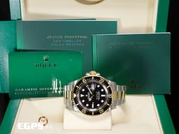 ROLEX 勞力士 Sea-Dweller 126603 蠔式 海使者 <font color="#f5dea8">金字海使 單金</font> 半金款 18K黃金 陶瓷錶圈 <font color="#FF0000">2024年新式保卡</font> 排氦氣閥 潛水錶 自動上鍊 43mm