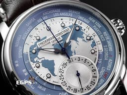 Frederique Constant 康斯登 Manufacture FC-718LWBWM4H6 <font color="#70cce1">淺藍色 壓花和放射紋路世界時區面盤 九種語言世界時區 </font> <font color="#FF0000">2022年保單 康斯登世界時區10週年紀念款 限量100支</font> 自動上鍊 42mm