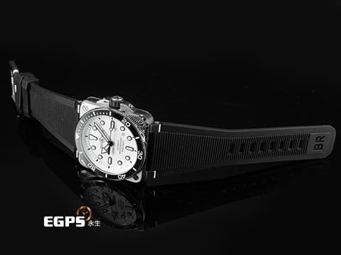 Bell &amp; Ross 柏萊士 BR03 BR03A-D-WH-ST/SRB 不鏽鋼材質  經典純白色面盤 2024年保單 底蓋保有原廠膠膜  自動上鍊 42mm