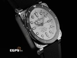 Bell & Ross 柏萊士 BR03 BR03A-D-WH-ST/SRB 不鏽鋼材質  <font color=#e2e2e2>經典純白色面盤 </font><font color=#FF0000>2024年保單 底蓋保有原廠膠膜 </font> 自動上鍊 42mm